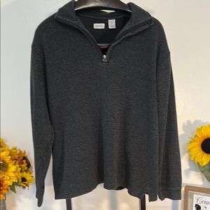IZOD Men's Dark Gray Zip-Up Sweater